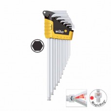 Wiha Hexagon Ball End L-Key Set in ErgoStar Holder - From 1/8'' with MagicRing® - Chrome-Plated - Inch Design - Blister Packed - With Practical Wall Bracket - 13 pcs - 36522